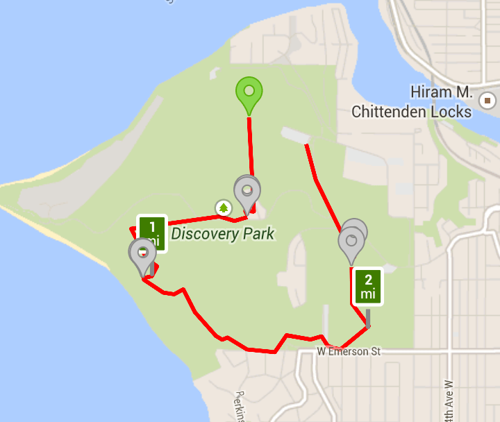Running map at Discovery Park